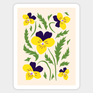 Wild Pansy Flowers Magnet